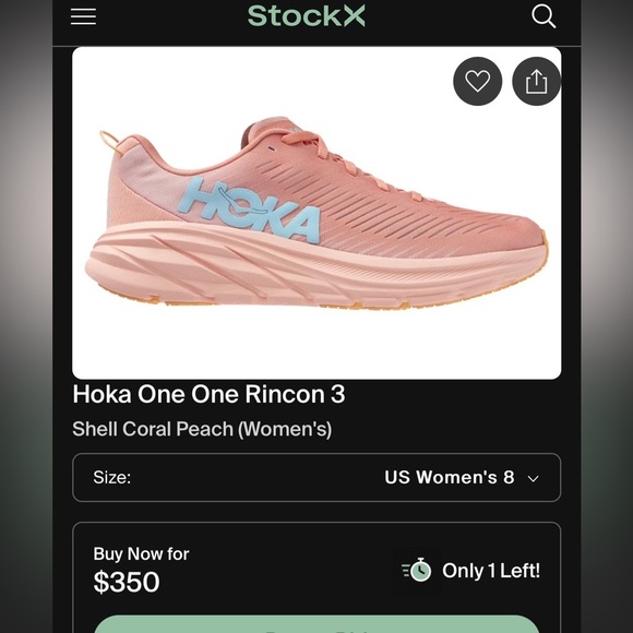 Hoka One One Rincon 3 

Shell Coral Peach 1119396-SCPP W8B - Picture 13 of 13